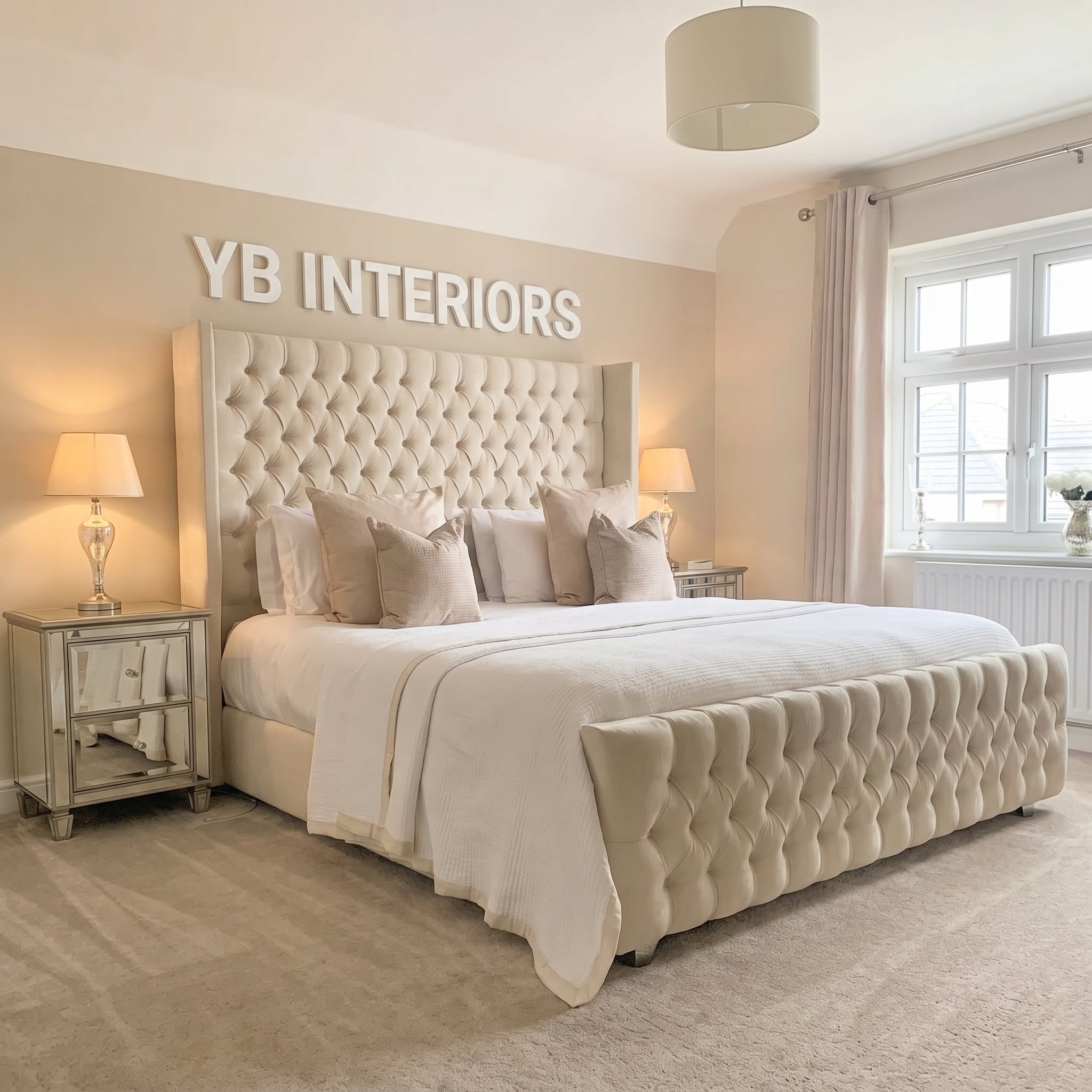 Tufted Upholstered Double Bed Frame