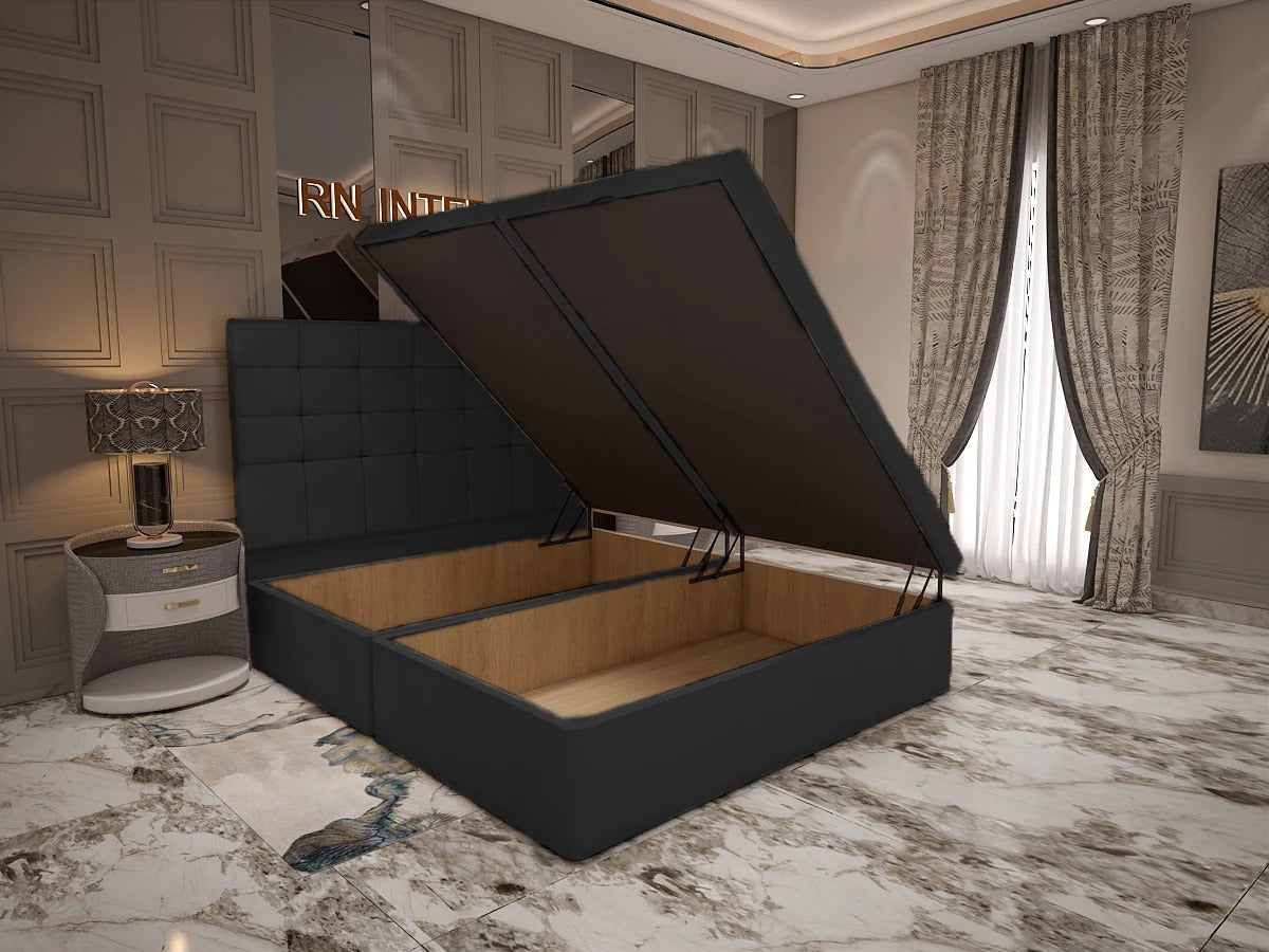 single divan bed ottoman side lift storage 1