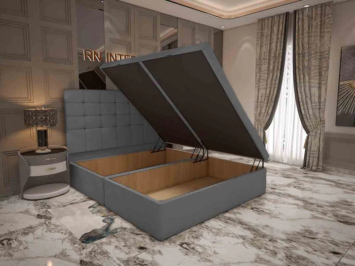 single divan bed ottoman side lift storage 2